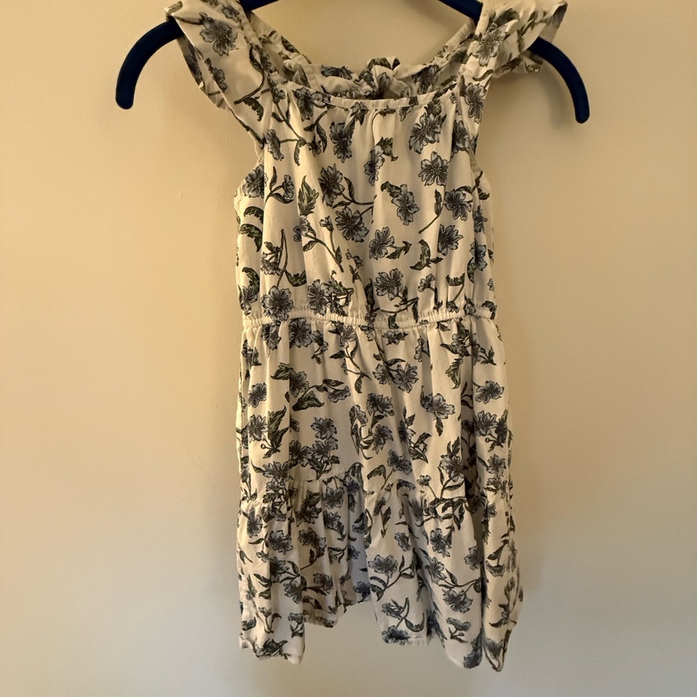 Crewcuts White and Blue Floral Kids Dress